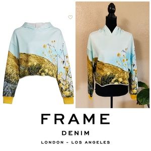 FRAME denim photo real cropped hoodie